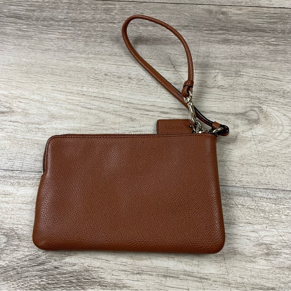 Coach Women's Wristlet Wallet in Crossgrain Leather - Saddle - Picture 2 of 11